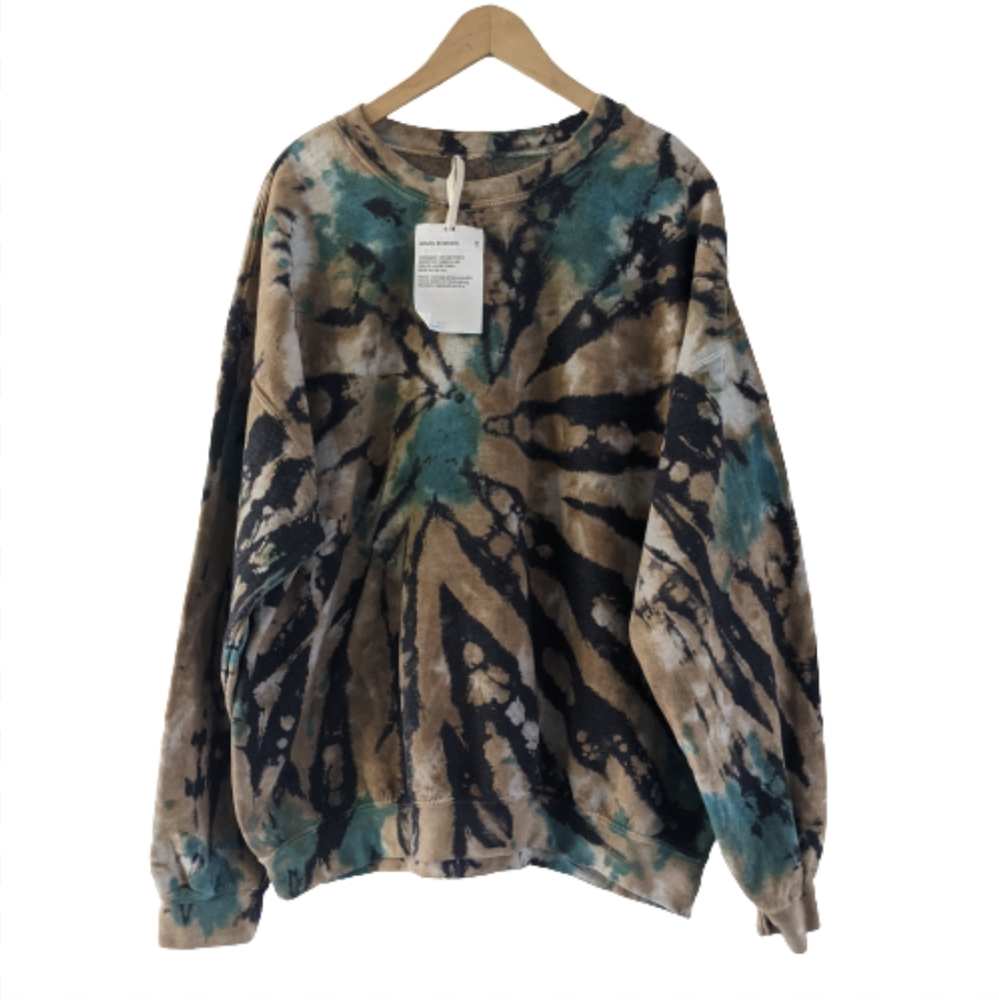 Urban Outfitters Blue/Brown Tie Dye Sweatshirt - Sz OS NWT! - Picture 1 of 4